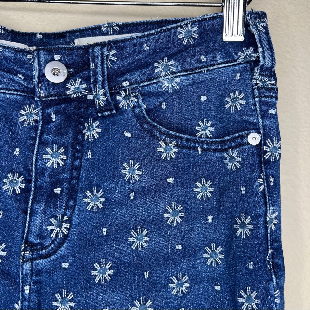 ANTHROPOLOGIE / PILCRO Daisy Embroidered Denim Crop Jeans - Sz 25 - Picture 7 of 14